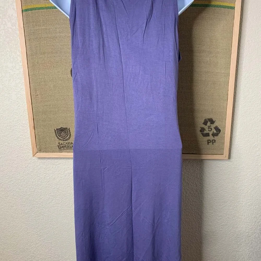 Jouica Purple Sleeveless Knee Length Dress with Pockets